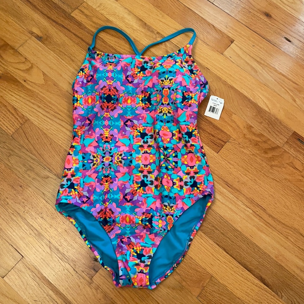 Coastal Blue Swimsuit. One Piece. Size Medium (8-10) NWT!!   18% Spandex
